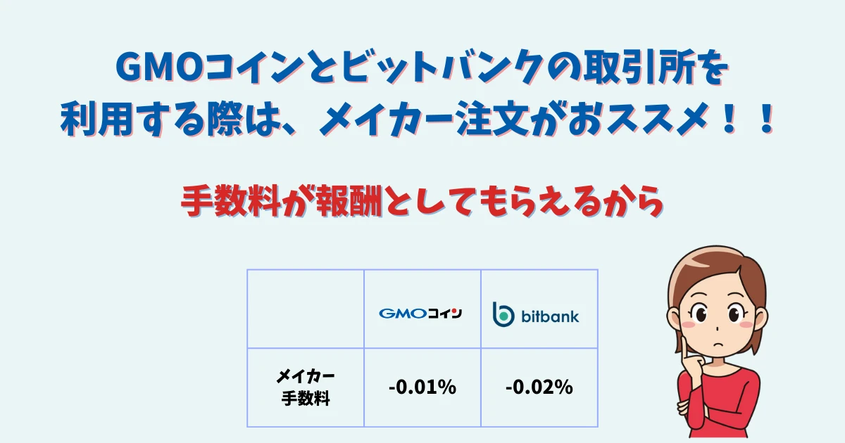 gmoコイン　ビットバンク　メイカー注文で報酬をもらえる